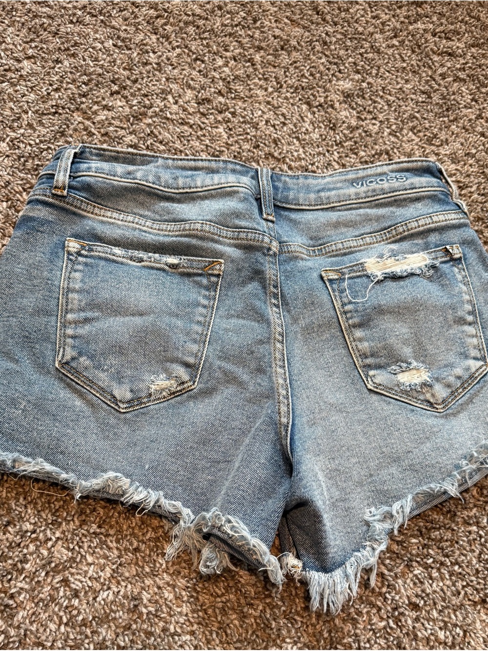 Vigoss Light Blue Distressed Denim Cutoff Shorts - Picture 3 of 5